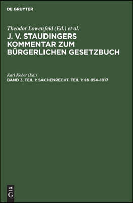 Sachenrecht. Teil 1: §§ 854-1017