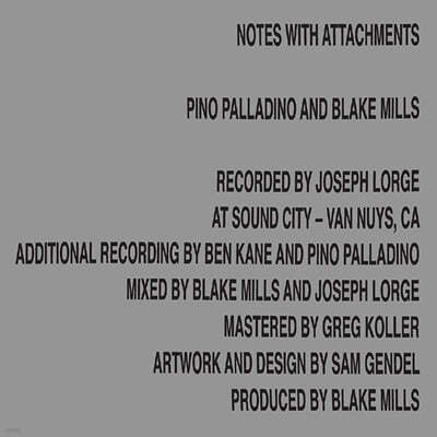 Pino Palladino & Blake Mills (ǳ ȶ  ũ н) - Notes With Attachments 