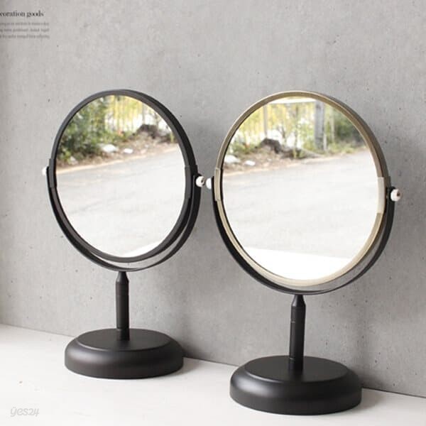 [2HOT] 스탠드 블랙 골드 거울 (5730)
