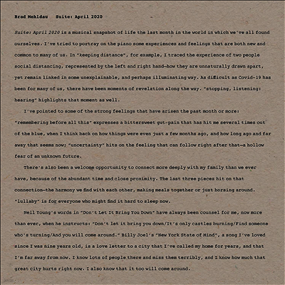 Brad Mehldau — Suite: April 2020 앨범 커버