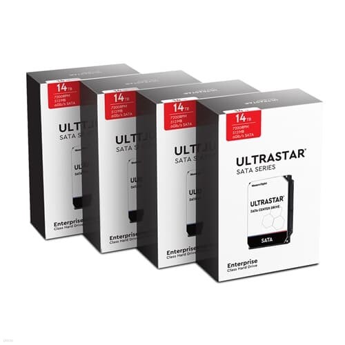WD Ultrastar HC530 14TBx4 56TB SATA3 패키지 4...