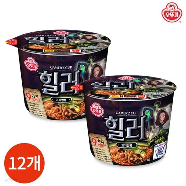 오뚜기 게이머즈 컵 힐러 고기짬뽕 145g x 12개