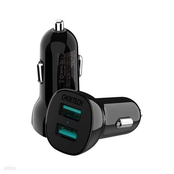 [CHOETECH] 초텍 QC 3.0 36W 듀얼 USB A타입 고속 차량충전기 C0051