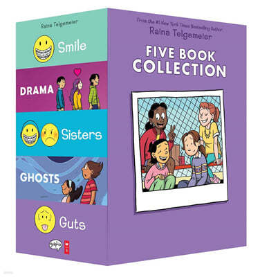 Raina Telgemeier Collection Box Set (Smile, Drama, Sisters, Ghosts, Guts)
