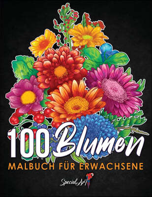 100 Blumen - Malbuch fur Erwachsene