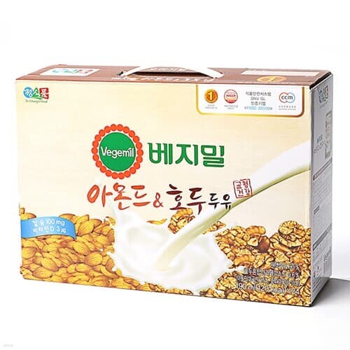 베지밀 아몬드와 호두 두유 190ml x 24팩 / 코스트코