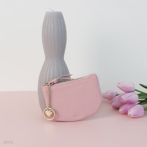 [이니셜 커스텀] Half moon wallet _ Pink