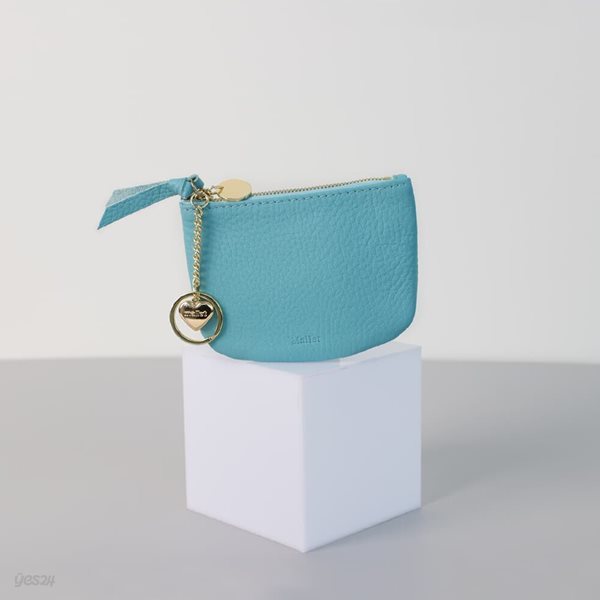 [이니셜 커스텀] Half moon wallet _ Sky blue