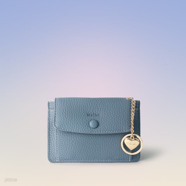 [이니셜 커스텀] Big pocket point wallet _ Sky blue