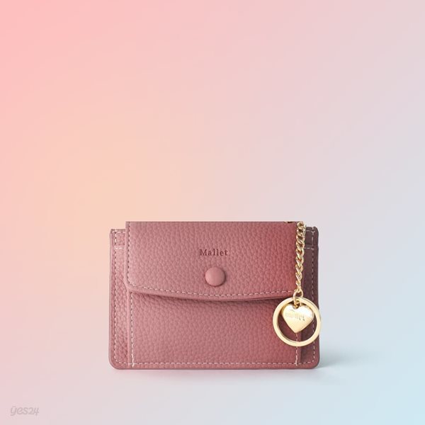 [이니셜 커스텀] Big pocket point wallet _ Rose pink