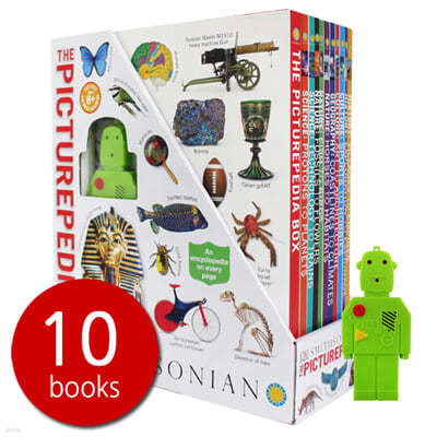 DK ̼ҴϾ ׸  10 ڽ Ʈ (LED κ ) DK The Picturepedia Box 10 Books Set with LED Robot