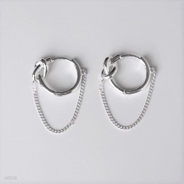 [Silver925] Knot chain earring