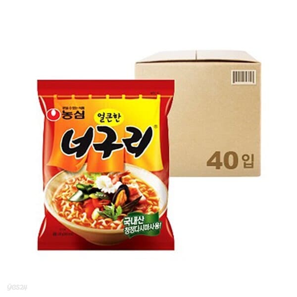 [농심] 얼큰한 너구리 (120g x 5개 x 8팩, 총 40개)