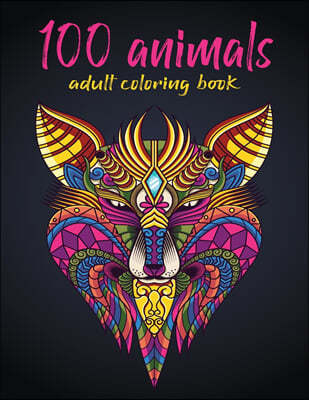 100 Animals Adult Coloring Book