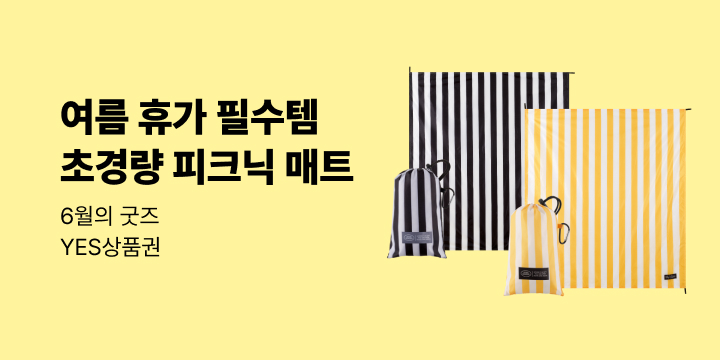6월의 굿즈 : 초경량 피크닉 매트/블루밍테일 노트북 파우치/디즈니 메시 파우치/메시 오거나이저