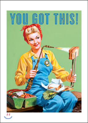 Rosie the Riveter Making a Grilled Cheese Encouragement Greeting Cards