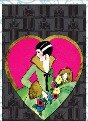 Lady in a Heart Die Cut Notecards