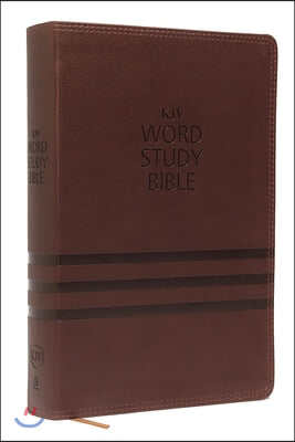 KJV, Word Study Bible, Imitation Leather, Brown, Indexed, Red Letter Edition: 1,700 Key Words That Unlock the Meaning of the Bible