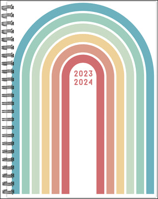 Retro Rainbow Academic 2023-24 6.5 X 8.5 Softcover Weekly Planner