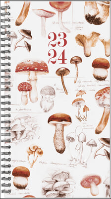 Mushroom Study 2023-24 Academic 3.5 X 6.5 Small Spiral Softcover Planner