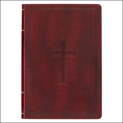 KJV Holy Bible, Thinline Large Print Faux Leather Red Letter Edition - Thumb Index &amp; Ribbon Marker, King James Version, Burgundy