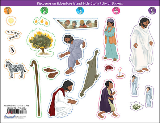 Vacation Bible School (Vbs) 2021 Discovery on Adventure Island Bible Story Activity Stickers (Pkg of 6): Quest for God&#39;s Great Light