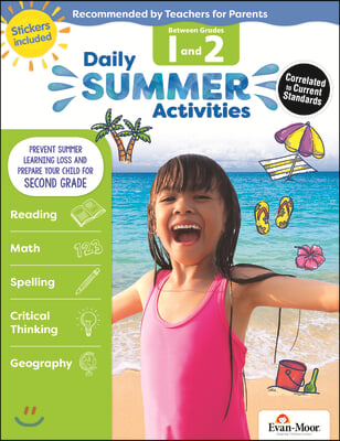 Daily Summer Activities: Between 1st Grade and 2nd Grade, Grade 1 - 2 Workbook: Moving from 1st Grade to 2nd Grade, Grades 1-2