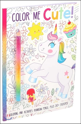 Color Me Cute! Coloring Book with Rainbow Pencil