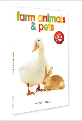 Farm Animals &amp; Pets: Early Learning Board Book with Large Font