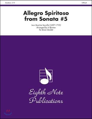 Allegro Spiritoso (from Sonata #5): Tuba Feature, Score &amp; Parts