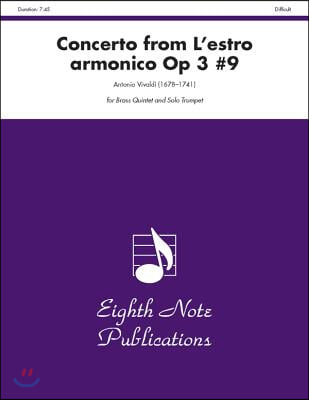 Concerto (from l'Estro Armonico, Op 3 #9): Score & Parts