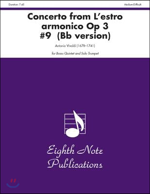 Concerto (from l'Estro Armonico, Op 3 #9) (B-Flat Version): Score & Parts