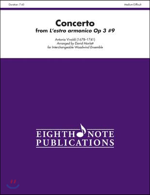 Concerto (from l'Estro Armonico Op. 3, No. 9): Score & Parts