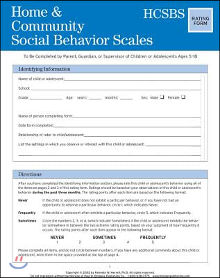 Home and Community Social Behavior Scales (HCSBS-2)  Rating Scales