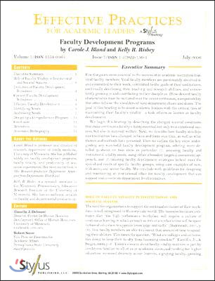 Effective Practices for Academic Leaders: Faculty Development Programs