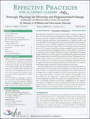 Strategic Planning for Diversity and Organizational Change: A Primer for Higher-Education Leadership, Issue 3