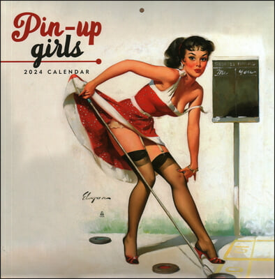 Pin Up Girls Square Wall Calendar 2024