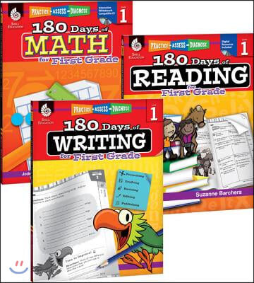 180 Days of Reading, Writing and Math Grade 1: 3-Book Set