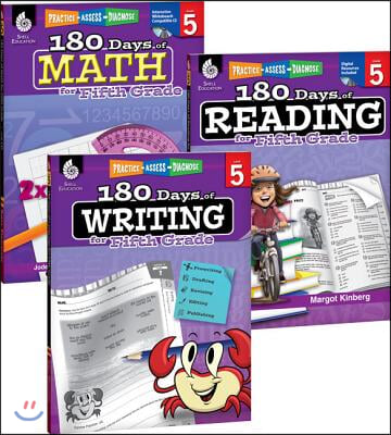 180 Days of Reading, Writing and Math Grade 5: 3-Book Set