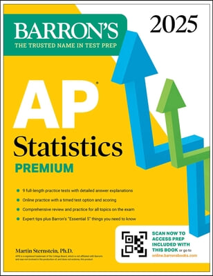 AP Statistics Premium, 2025: Prep Book with 9 Practice Tests + Comprehensive Review + Online Practice