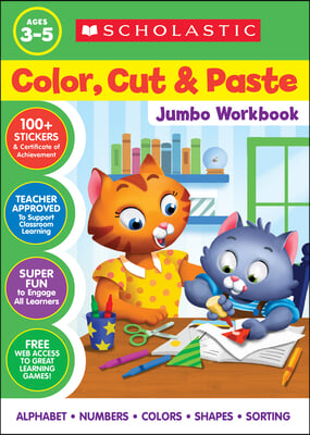 Color, Cut &amp; Paste Jumbo Workbook