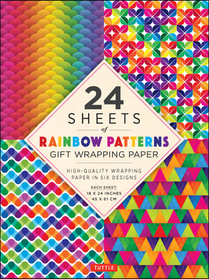 Rainbow Patterns Gift Wrapping Paper - 24 sheets of