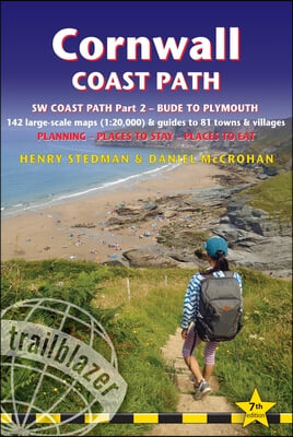 Cornwall Coast Path: British Walking Guide: SW Coast Path Part 2 - Bude to Plymouth Includes 142 Large-Scale Walking Maps (1:20,000) &amp; Guid