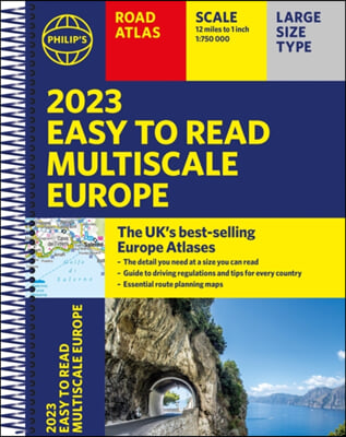 2023 Philip&#39;s Easy to Read Multiscale Road Atlas Europe