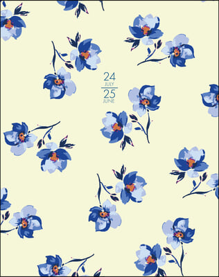 Blue Bell Floral Academic July 2024 - June 2025 7.5 X 9.5 Booklet Monthly Planner