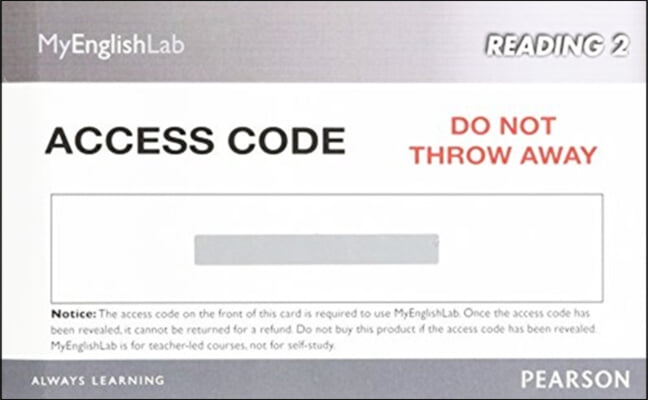 MYENGLISHLAB READING 2         ACCESS CARD 12M      336012