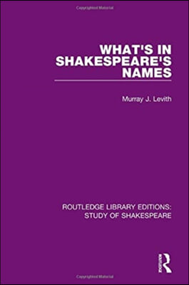 What&#39;s in Shakespeare&#39;s Names