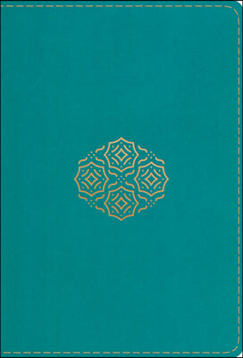 ESV Large Print Compact Bible (Trutone, Teal, Bouquet Design)