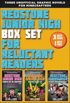 Redstone Junior High Box Set for Reluctant Readers: High-Interest, Illustrated Graphic Novels for Minecrafters