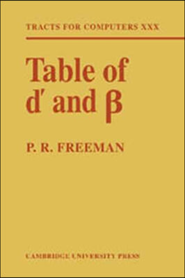 Table of d&#39; and ss